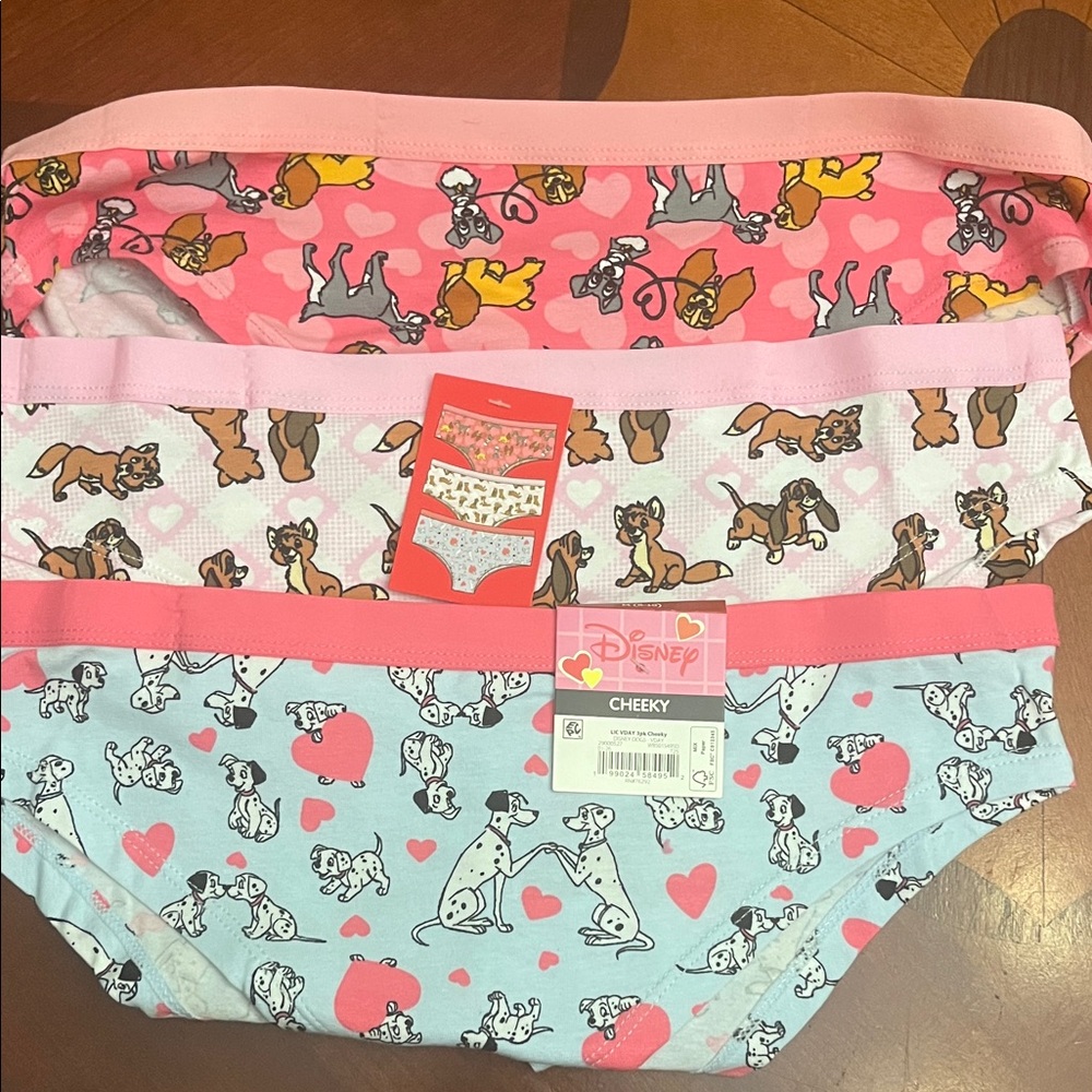 Disney Pink and Blue Dog Print Panties Set